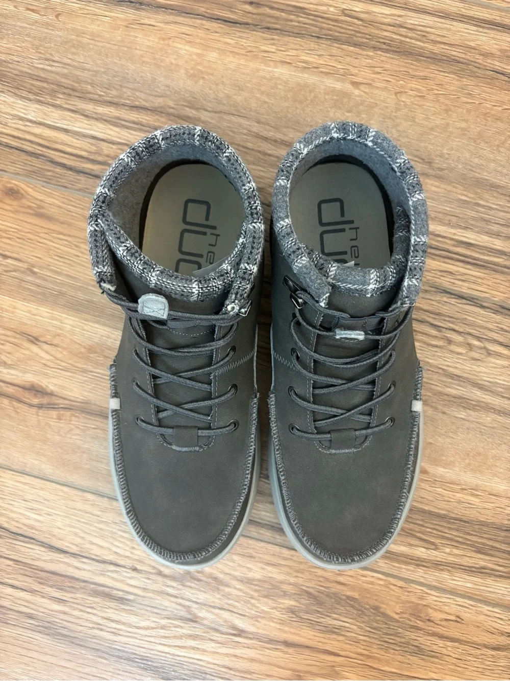 Hey Dude Men’s Gray Lace-Up Casual Ankle Boots
